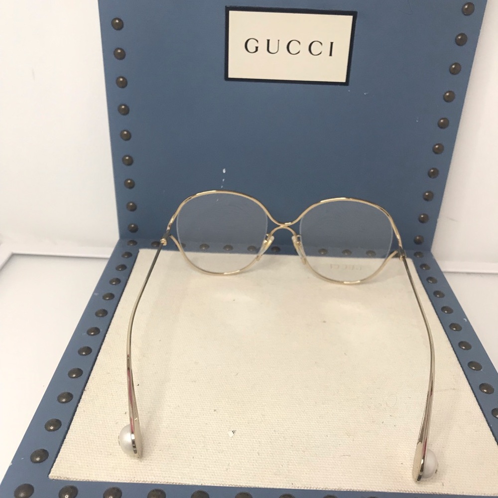 Gucci GG0254OA Gold-001 54-20-135mm Eyeglasses Authentic - Picture 5 of 12